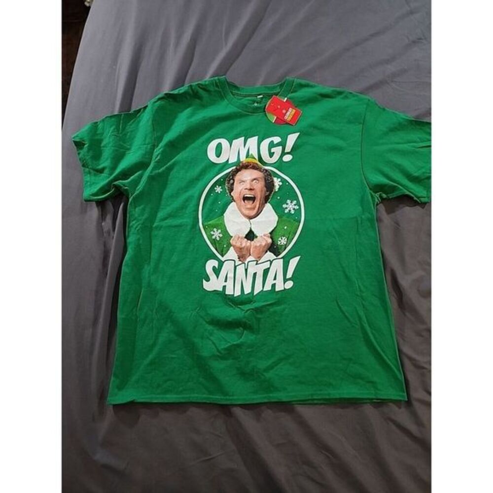 Elf 2003 Buddy "OMG! SANTA!" VTG Christmas‎ T-Shirt Adult XL Holiday
